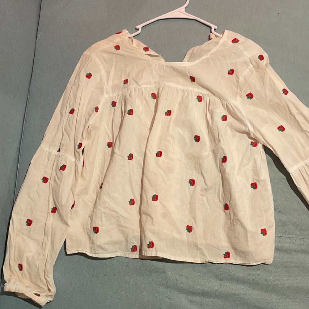 Strawberry white blouse